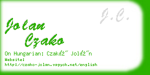 jolan czako business card